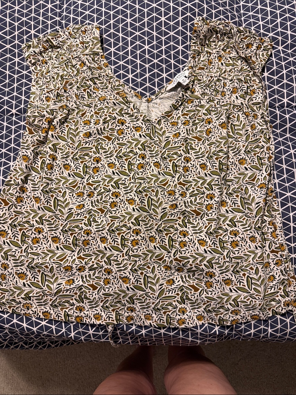 Liverpool Green & Yellow Floral V-Neck Camisole